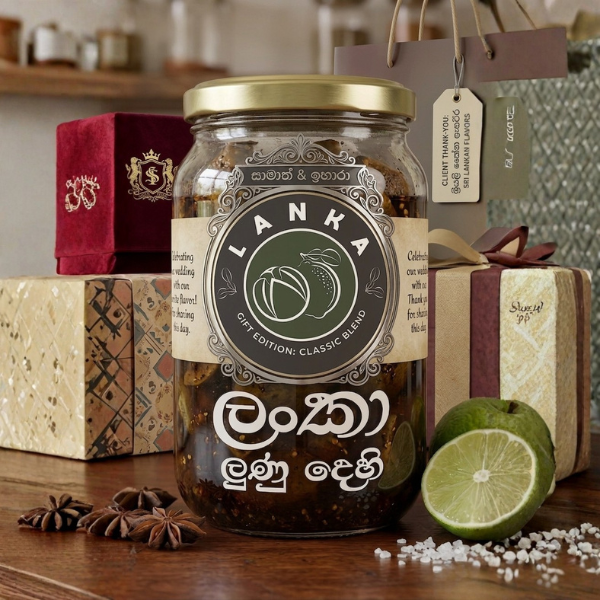 Premium Gift Jar of Sri Lankan lime pickle by Lanka LunuDehi